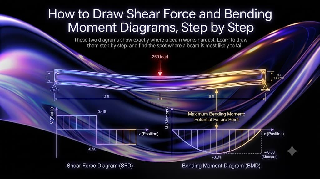 How to Draw Shear Force and Bending Moment Diagrams, Step by Step How to Draw Shear Force and Bending Moment Diagrams, Step by Step
